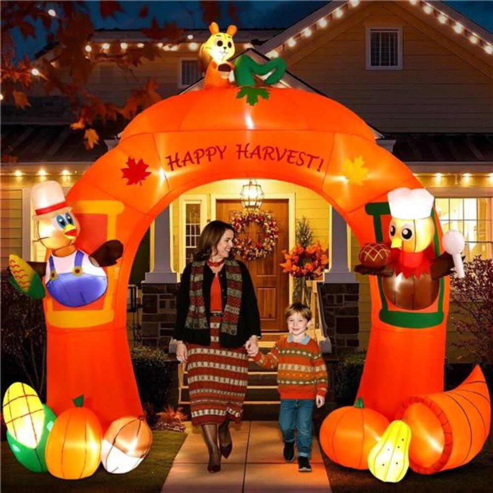 11FT‎ Inflatable Turkey Archway Thanksgiving Decorations Outdoor with Built-in
